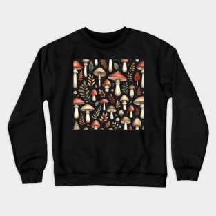 Dark Vintage Mushroom Pattern #3 Crewneck Sweatshirt